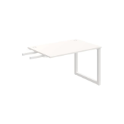 Pracovný stôl UNI O, kolmo reťaziaci, 120x75,5x80 cm, biela/biela