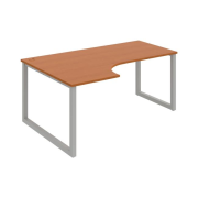 Pracovný stôl UNI O, ergo, pravý, 180x75,5x120 cm, čerešňa/sivá