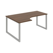 Pracovný stôl UNI O, ergo, pravý, 180x75,5x120 cm, orech/sivá
