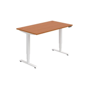 Pracovný stôl RUN, PO, 3S, 140x64,5-130,5x80 cm, čerešňa/biela
