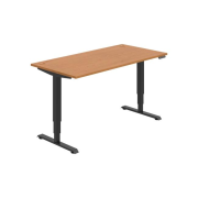 Pracovný stôl RUN, PO, 3S, 160x64,5-130,5x80 cm, jelša/čierna
