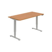 Pracovný stôl RUN, PO, 3S, 160x64,5-130,5x80 cm, jelša/sivá