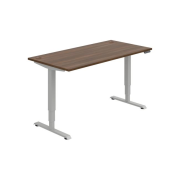 Pracovný stôl RUN, PO, 3S, 160x64,5-130,5x80 cm, orech/sivá