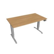 Pracovný stôl Motion, PO, 3S, 140x61 - 128x80 cm, dub/sivá