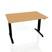 Pracovný stôl Motion, ZO, 3S, 120x61 - 128x80 cm, buk/čierna