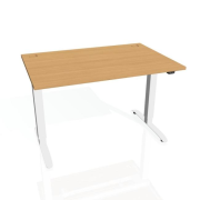 Pracovný stôl Motion, ZO, 3S, 140x61 - 128x80 cm, buk/biela
