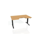 Pracovný stôl Motion Ergo, ZO, 2S, 140x70,5-120,5x90 cm, buk/čierna