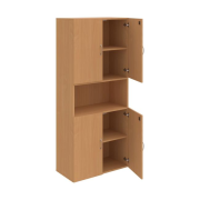 Policová skriňa Drive, zámok, 80x185x42 cm, buk/buk