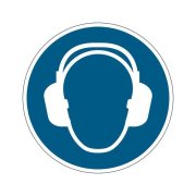 Príkazová značka na podlahu Použi chrániče sluchu