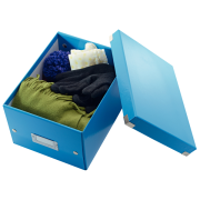 Malá škatuľa Click & Store metalická modrá