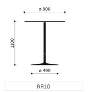 Barový stolík Chic RR10, p 80cm, v 110cm, celokovový, čierny