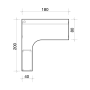 Pracovný stôl Gate, ergo, pravý, 180x75,5x200 cm, jelša/sivá