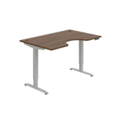 Pracovný stôl Motion Ergo, PO, 2S, 140x70,5-120,5x90 cm, orech/sivá