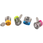 Strúhadlo dvojité s viečkom DONAU transparentné pre pravákov, mix farieb, display 12 ks