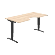 Pracovný stôl Motion Ergo, ZO, 3S, 180x61-128x90 cm, agát/čierna