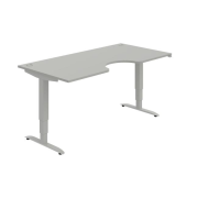 Pracovný stôl Motion Ergo, ZO, 3S, 180x61-128x90 cm, sivá/sivá