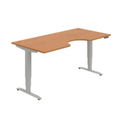 Pracovný stôl Motion Ergo, PO, 3S, 180x61-128x90 cm, jelša/sivá
