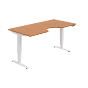 Pracovný stôl Motion Ergo, PO, 3S, 180x61-128x90 cm, jelša/biela