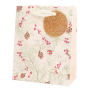 Vianočná papierová taška 260x320mm textilné ušká vo farbe tašky mix 4 ružových motívov bez možnosti